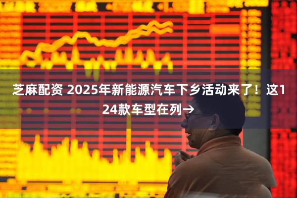 芝麻配资 2025年新能源汽车下乡活动来了！这124款车型在列→