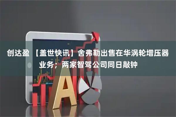 创达盈 【盖世快讯】舍弗勒出售在华涡轮增压器业务；两家智驾公司同日敲钟