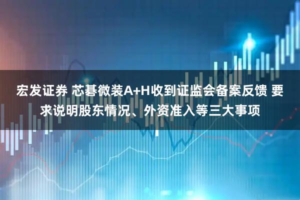 宏发证券 芯碁微装A+H收到证监会备案反馈 要求说明股东情况、外资准入等三大事项
